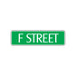 F Street Name Letter Road Aluminum Metal Novelty Street Plate Sign Wall Gift Decor