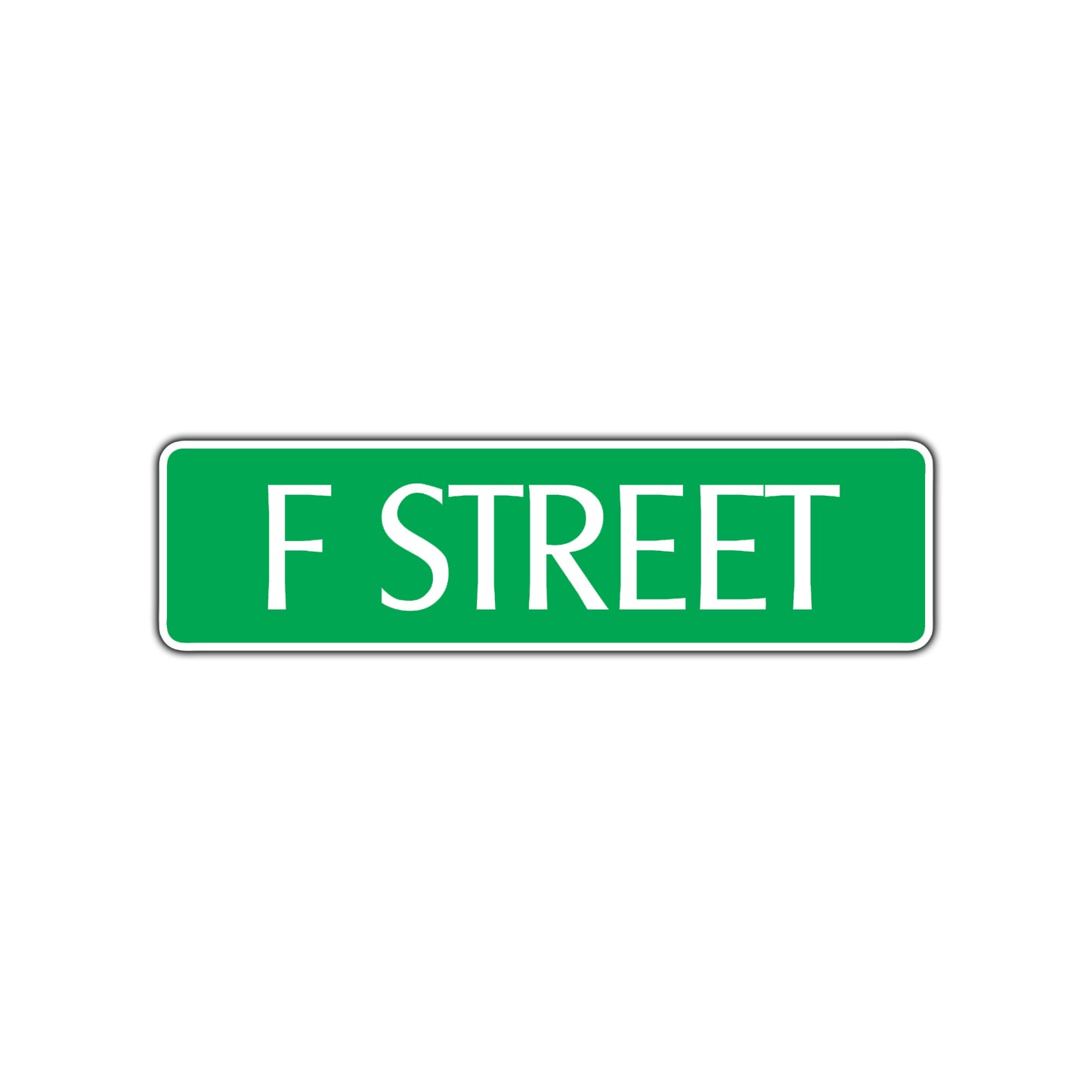 F Street Name Letter Road Aluminum Metal Novelty Street Plate Sign Wall Gift Decor