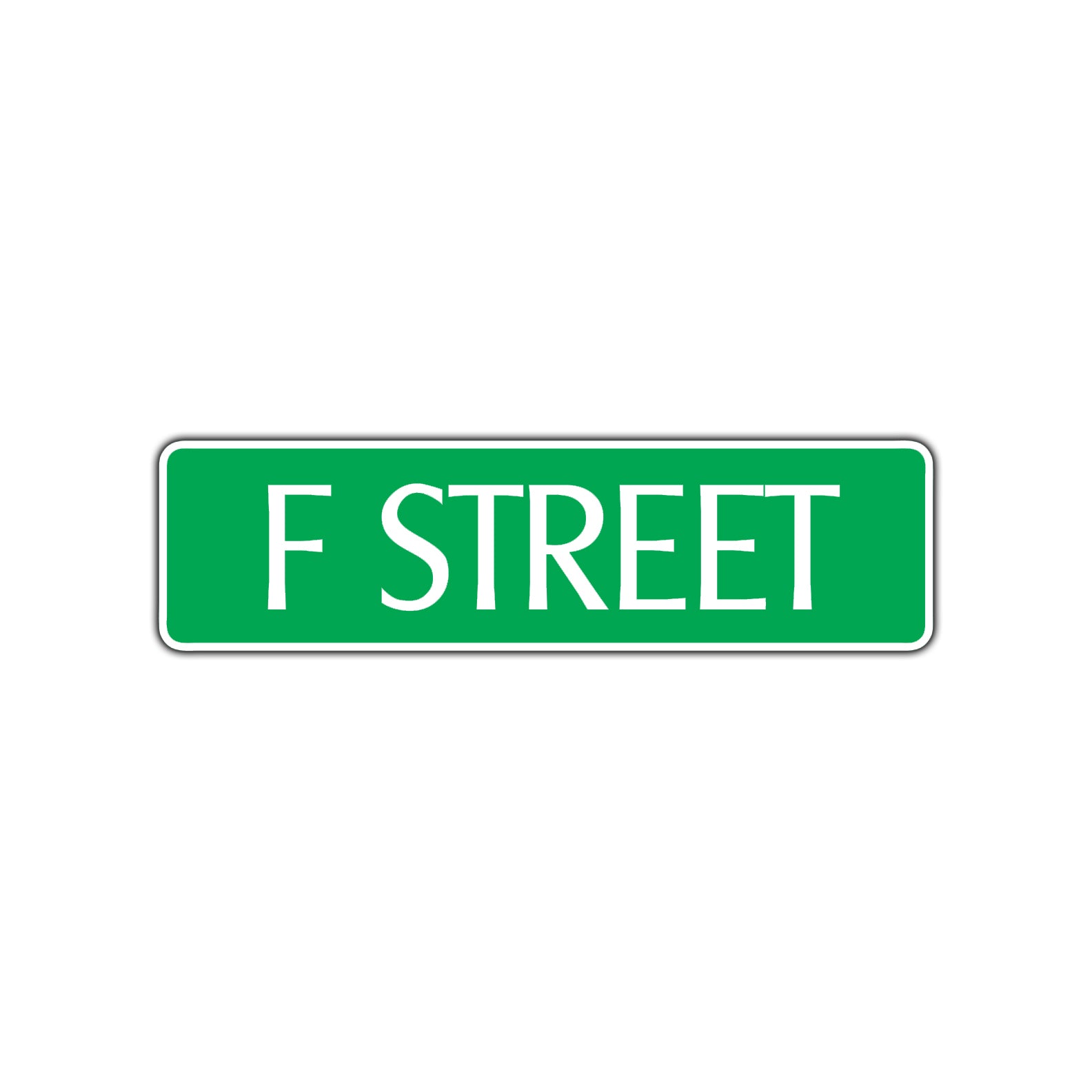 F Street Name Letter Road Aluminum Metal Novelty Street Plate Sign Wall Gift Decor