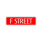 F Street Name Letter Road Aluminum Metal Novelty Street Plate Sign Wall Gift Decor