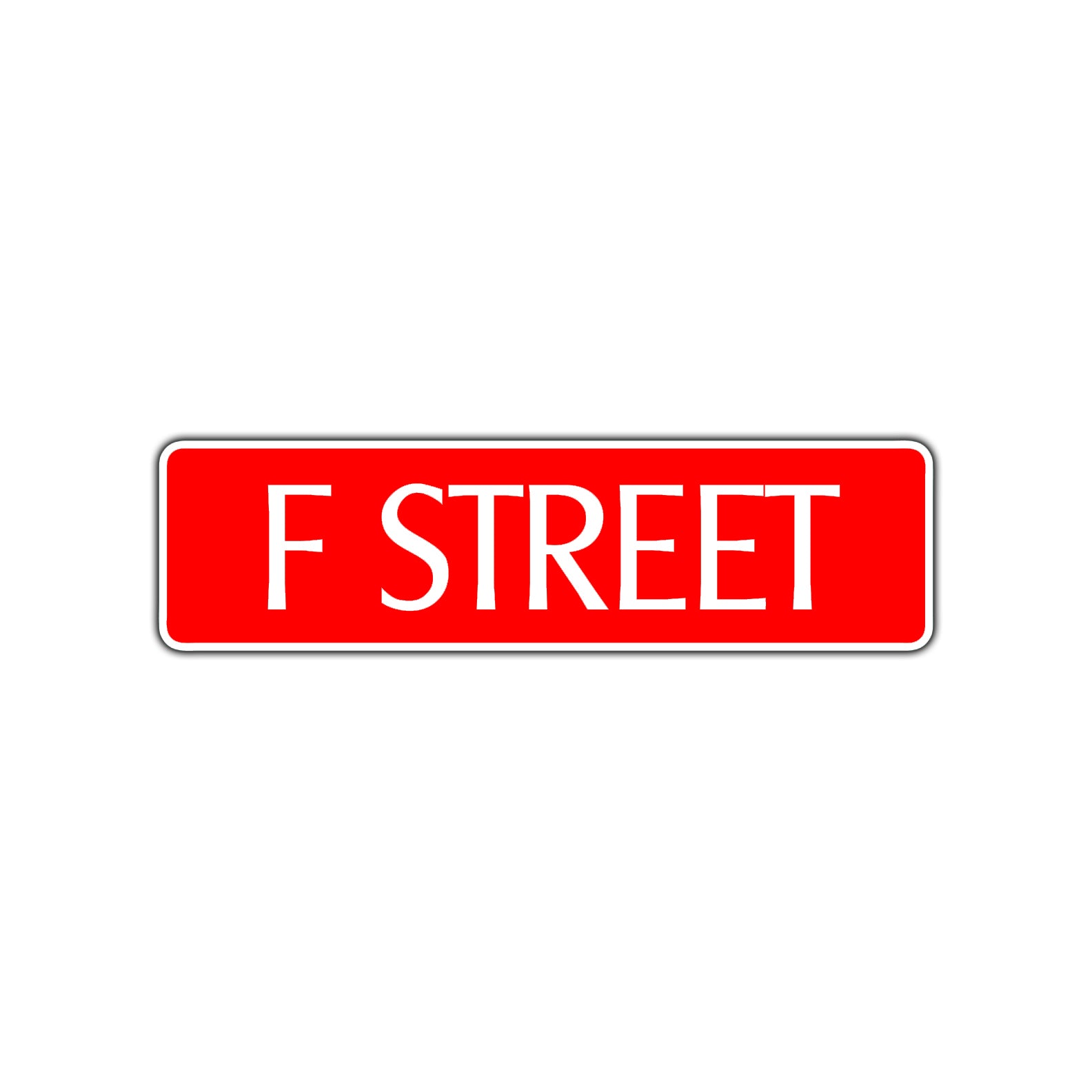 F Street Name Letter Road Aluminum Metal Novelty Street Plate Sign Wall Gift Decor