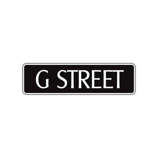G Street Name Letter Road Aluminum Metal Novelty Street Plate Sign Wall Gift Decor