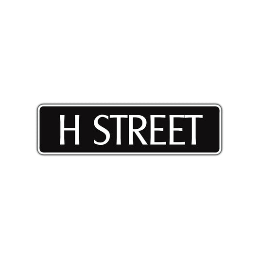 H Street Name Letter Road Aluminum Metal Novelty Street Plate Sign Wall Gift Decor