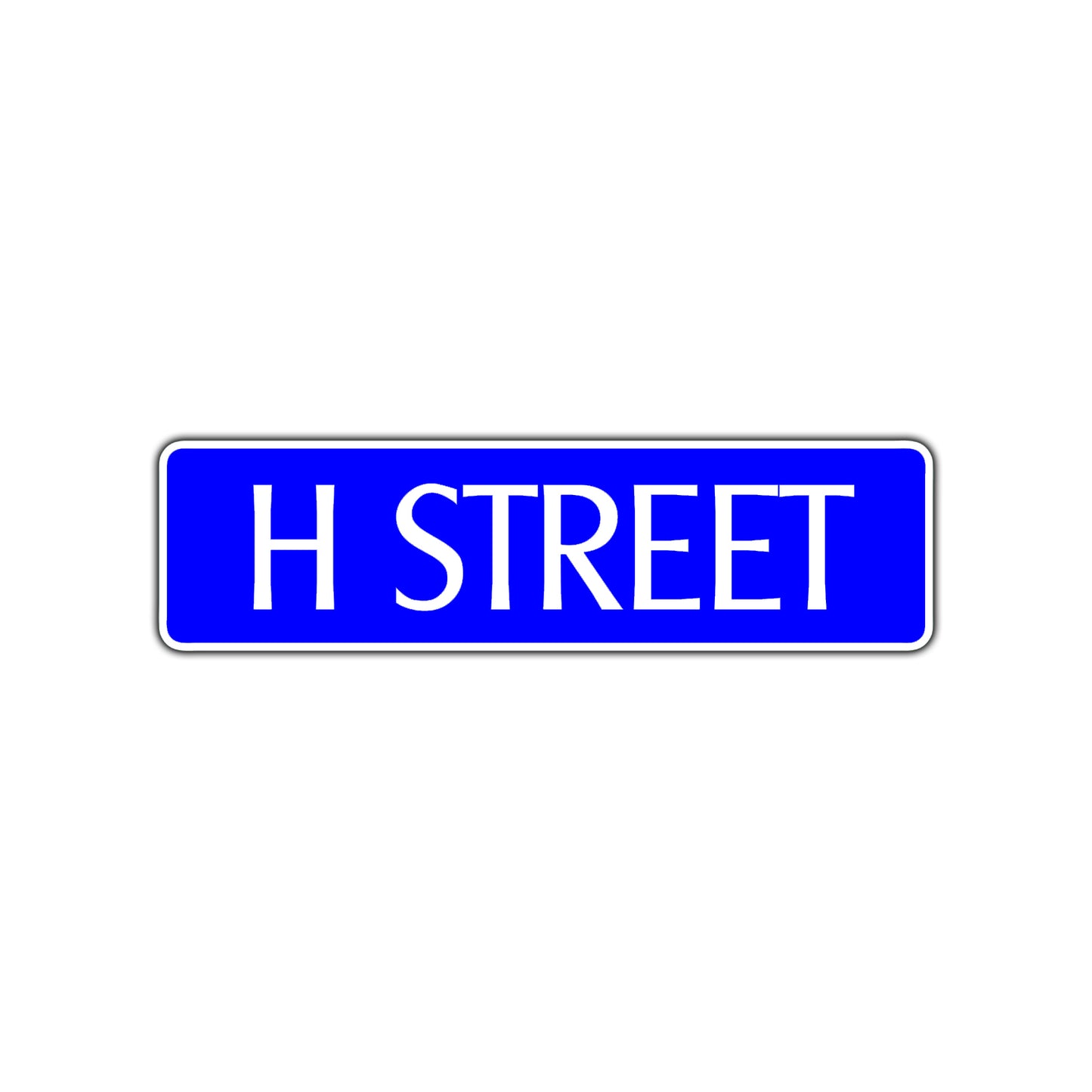 H Street Name Letter Road Aluminum Metal Novelty Street Plate Sign Wall Gift Decor