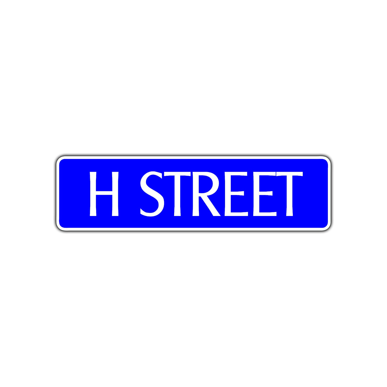 H Street Name Letter Road Aluminum Metal Novelty Street Plate Sign Wall Gift Decor