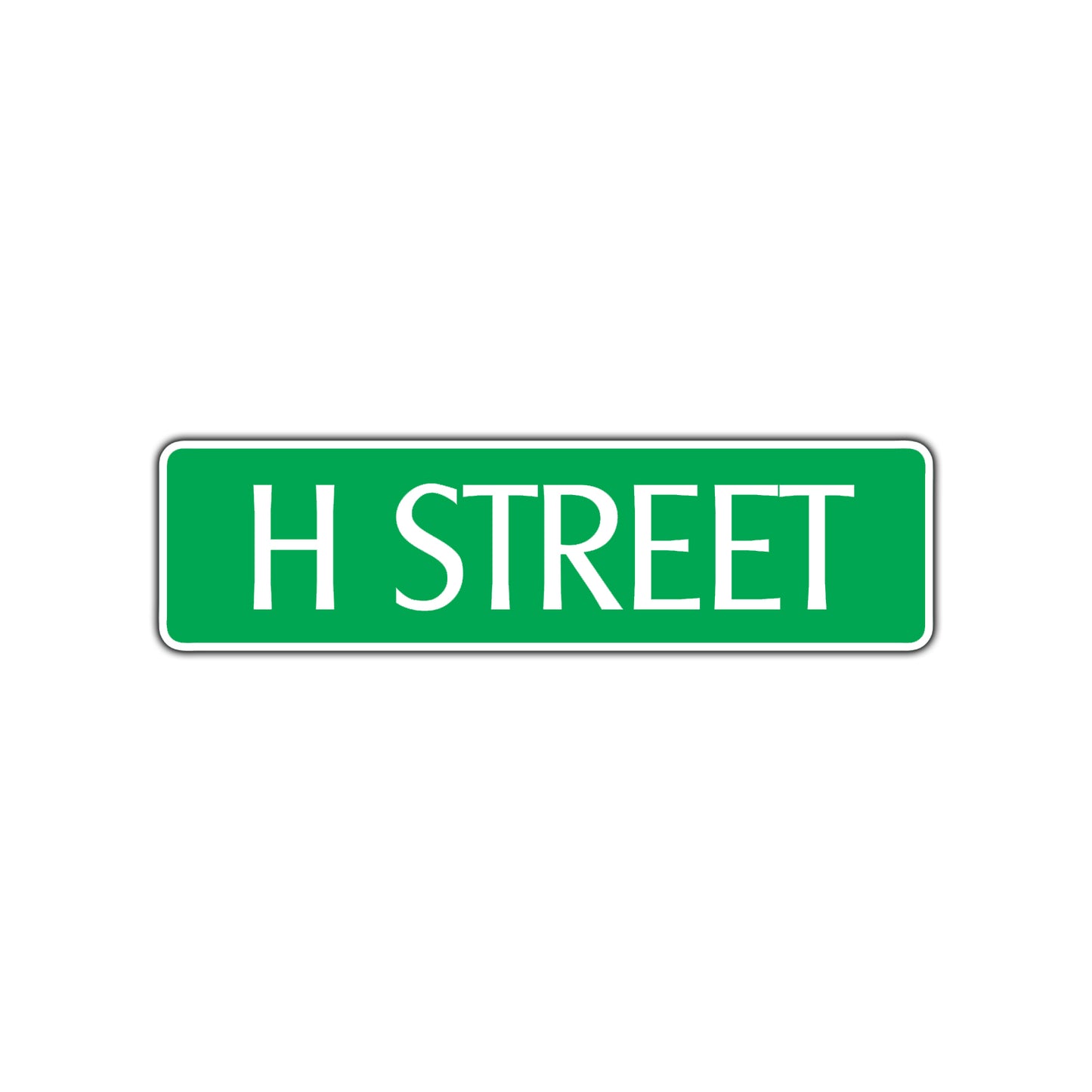 H Street Name Letter Road Aluminum Metal Novelty Street Plate Sign Wall Gift Decor