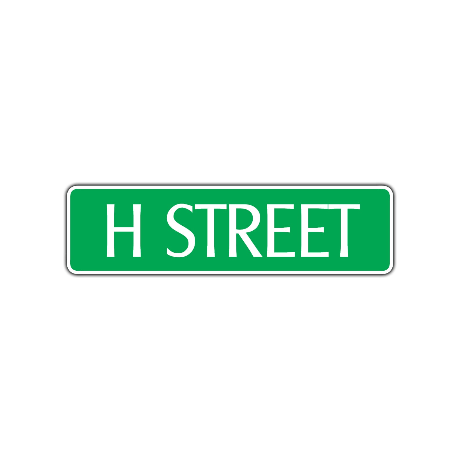 H Street Name Letter Road Aluminum Metal Novelty Street Plate Sign Wall Gift Decor