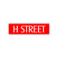 H Street Name Letter Road Aluminum Metal Novelty Street Plate Sign Wall Gift Decor
