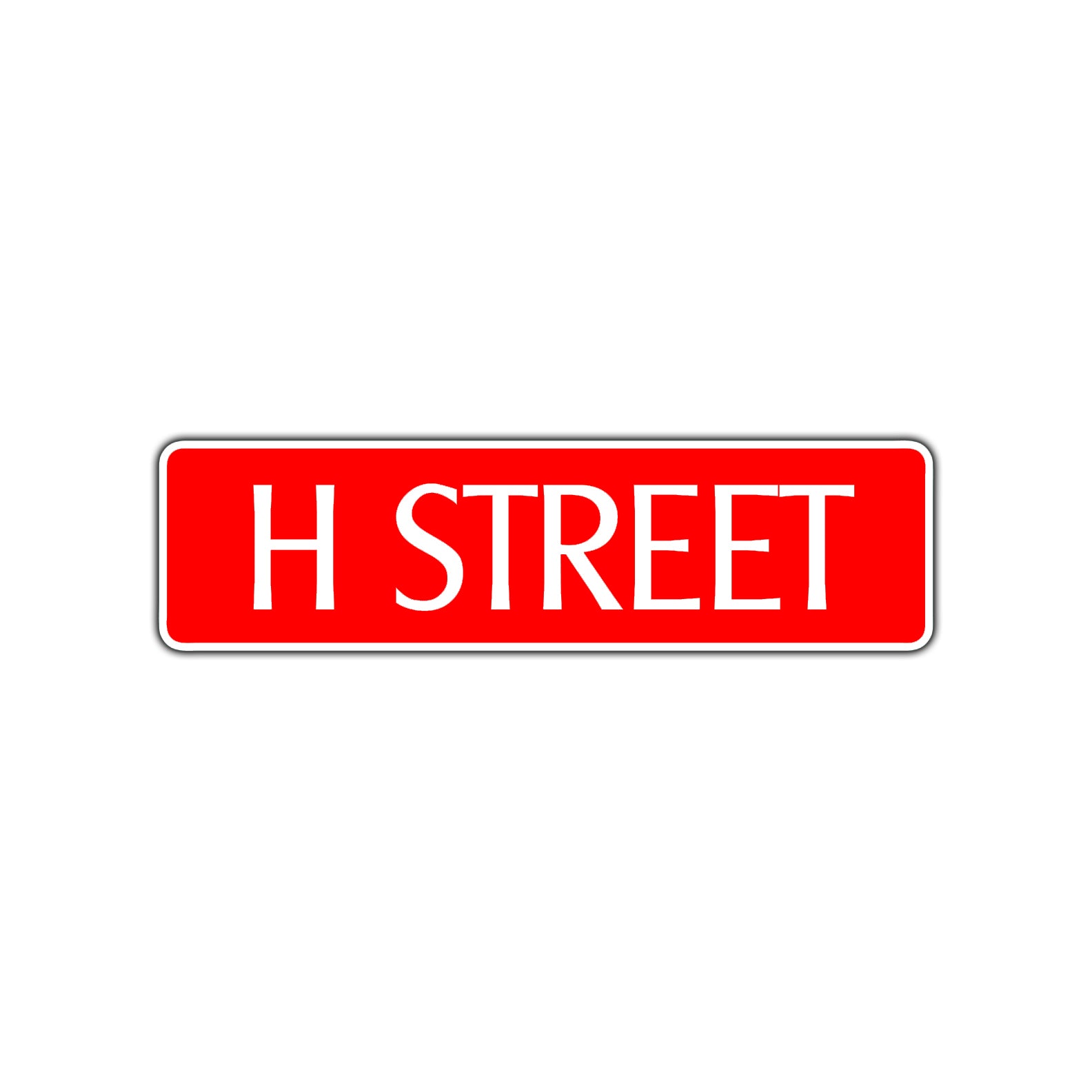 H Street Name Letter Road Aluminum Metal Novelty Street Plate Sign Wall Gift Decor