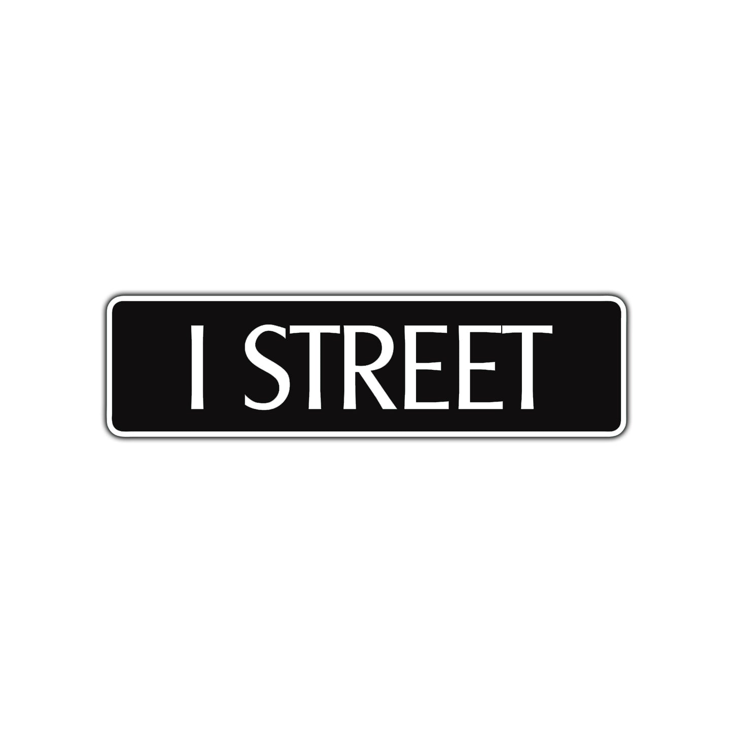 I Street Name Letter Road Aluminum Metal Novelty Street Plate Sign Wall Gift Decor