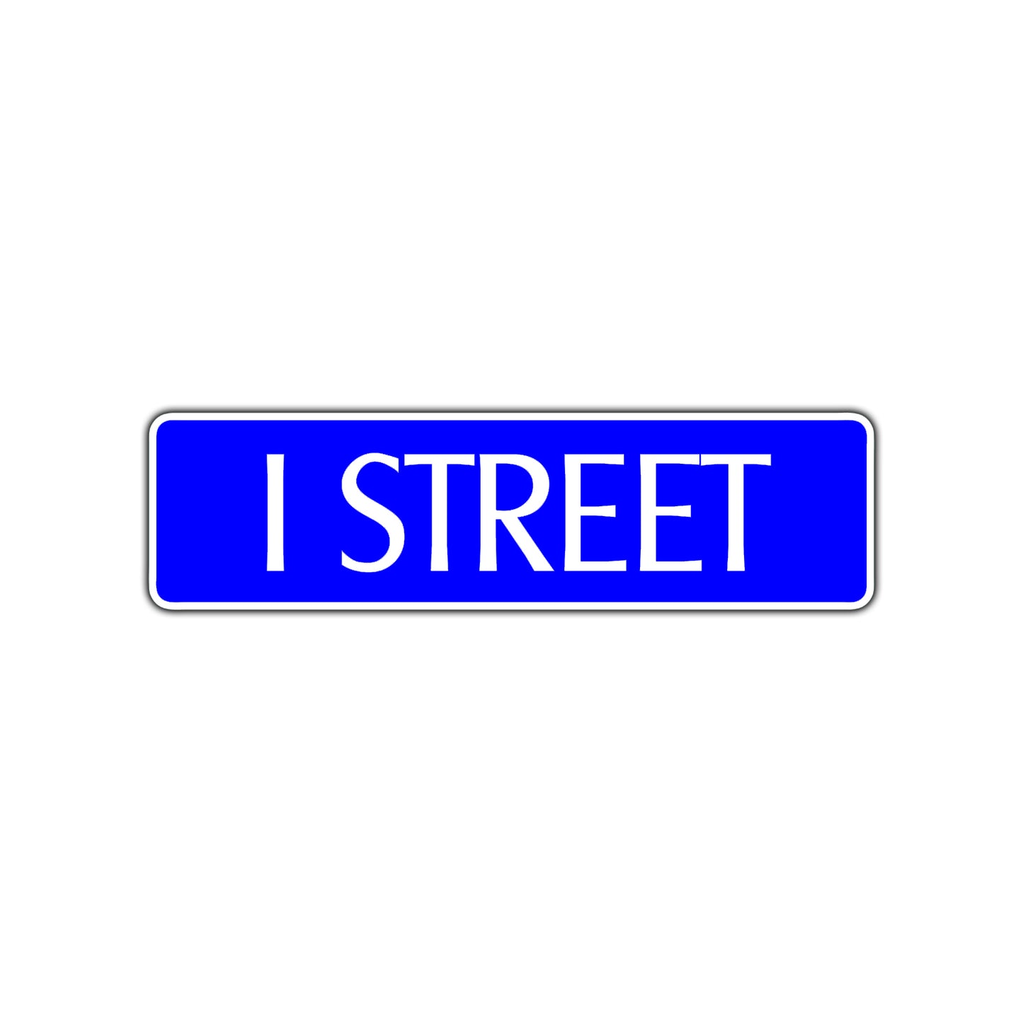 I Street Name Letter Road Aluminum Metal Novelty Street Plate Sign Wall Gift Decor