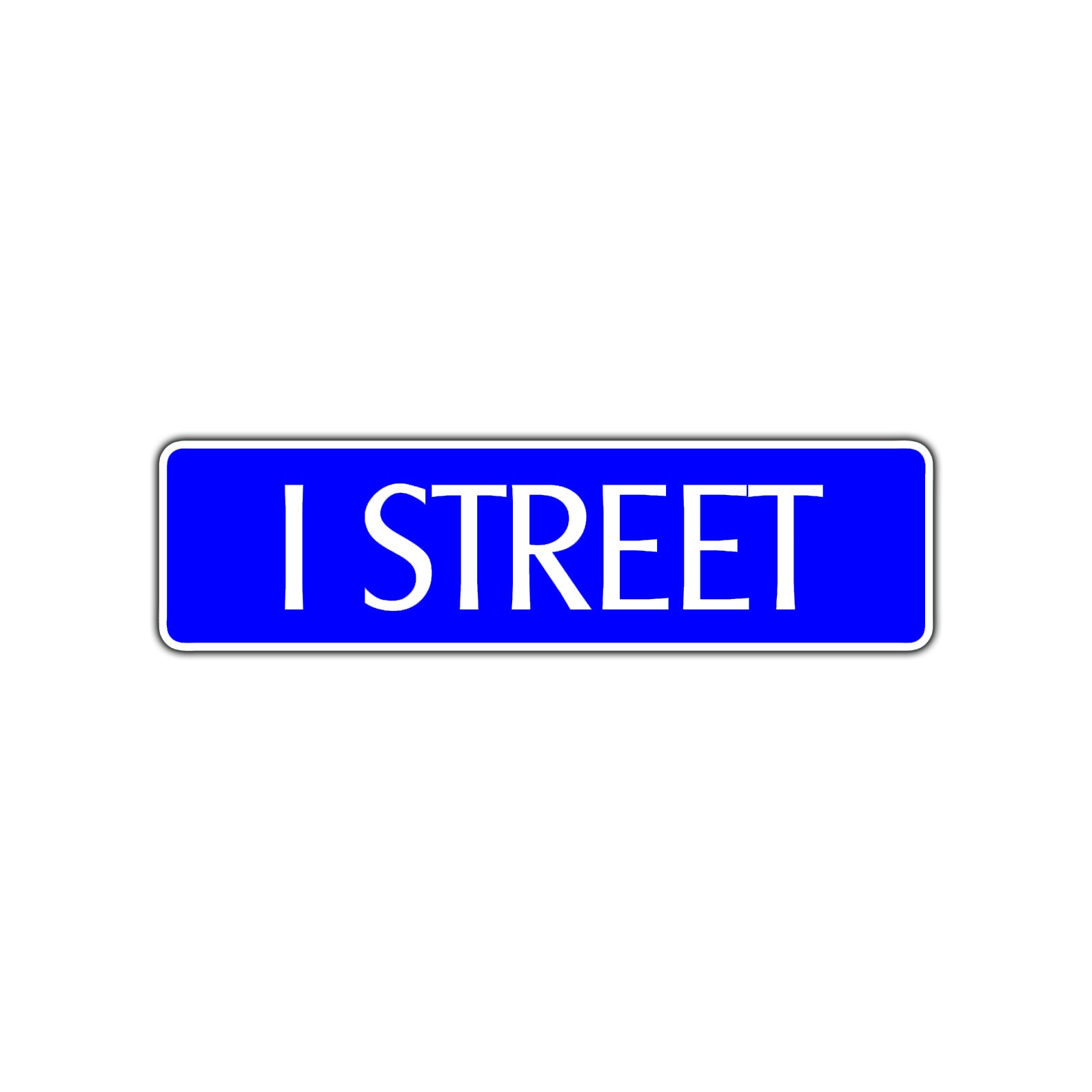 I Street Name Letter Road Aluminum Metal Novelty Street Plate Sign Wall Gift Decor