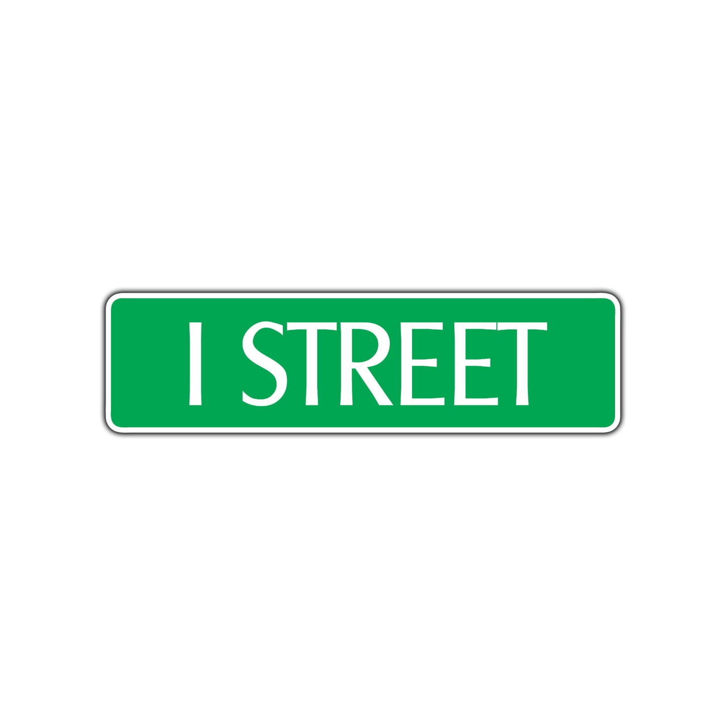 I Street Name Letter Road Aluminum Metal Novelty Street Plate Sign Wall Gift Decor