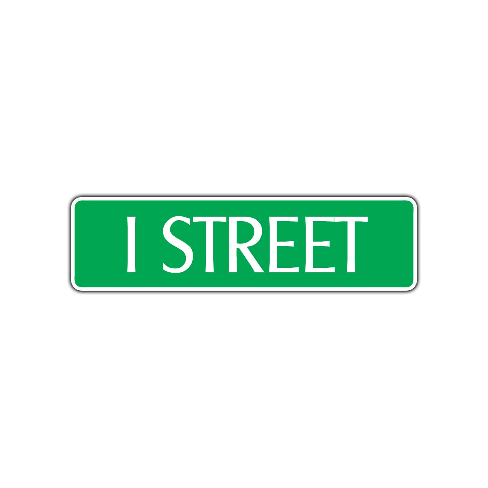 I Street Name Letter Road Aluminum Metal Novelty Street Plate Sign Wall Gift Decor