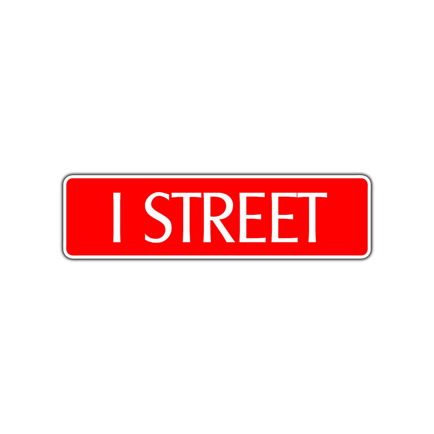 I Street Name Letter Road Aluminum Metal Novelty Street Plate Sign Wall Gift Decor
