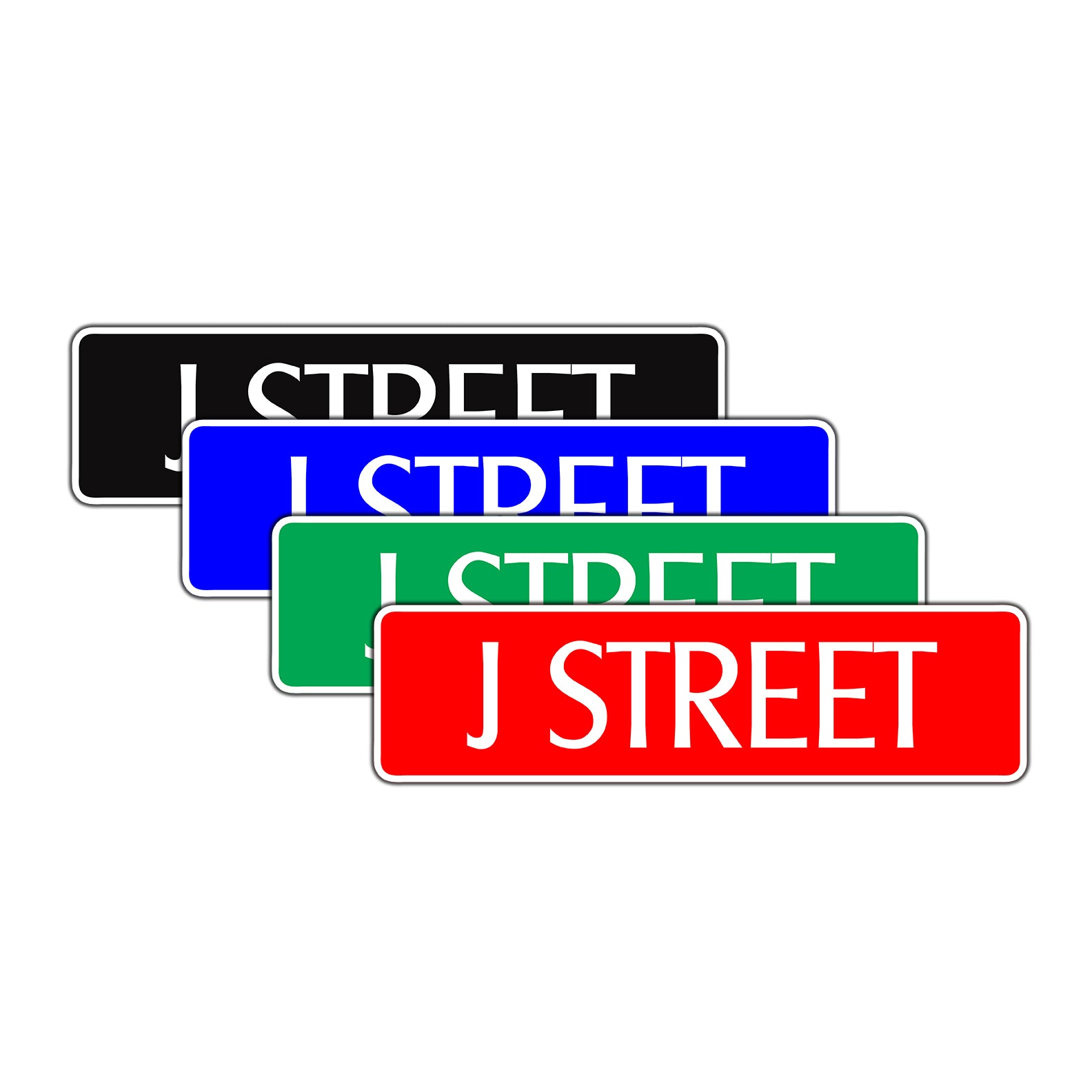 J Street Name Letter Road Aluminum Metal Novelty Street Plate Sign Wall Gift Decor