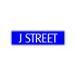 J Street Name Letter Road Aluminum Metal Novelty Street Plate Sign Wall Gift Decor