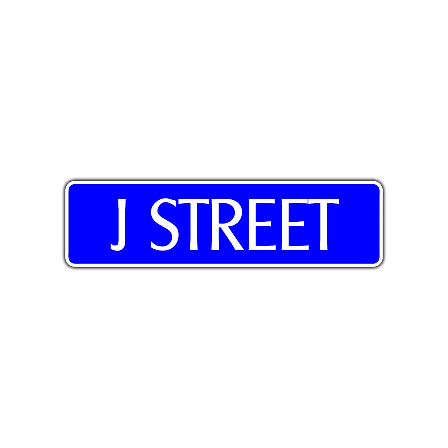 J Street Name Letter Road Aluminum Metal Novelty Street Plate Sign Wall Gift Decor