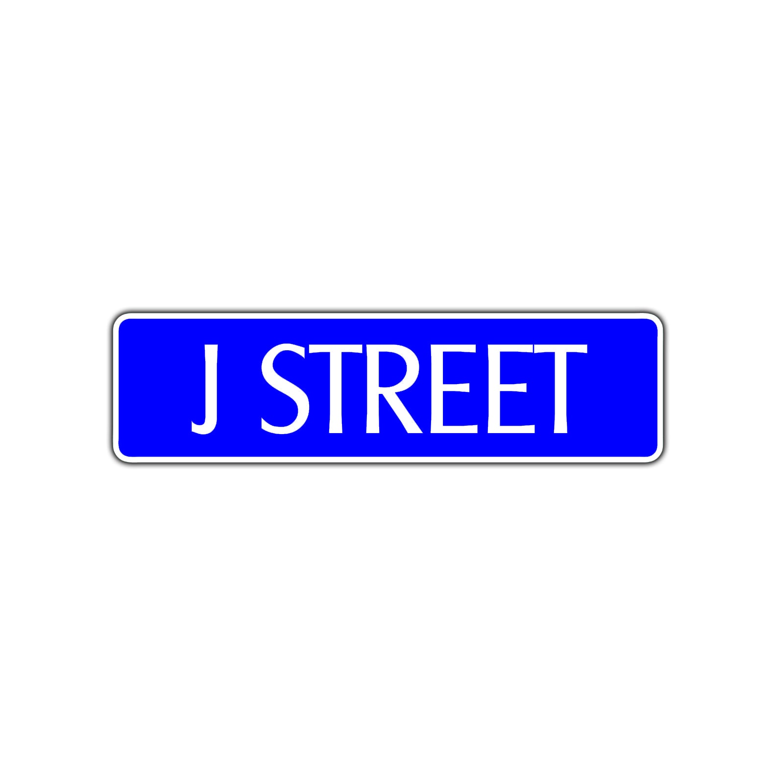 J Street Name Letter Road Aluminum Metal Novelty Street Plate Sign Wall Gift Decor