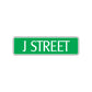 J Street Name Letter Road Aluminum Metal Novelty Street Plate Sign Wall Gift Decor