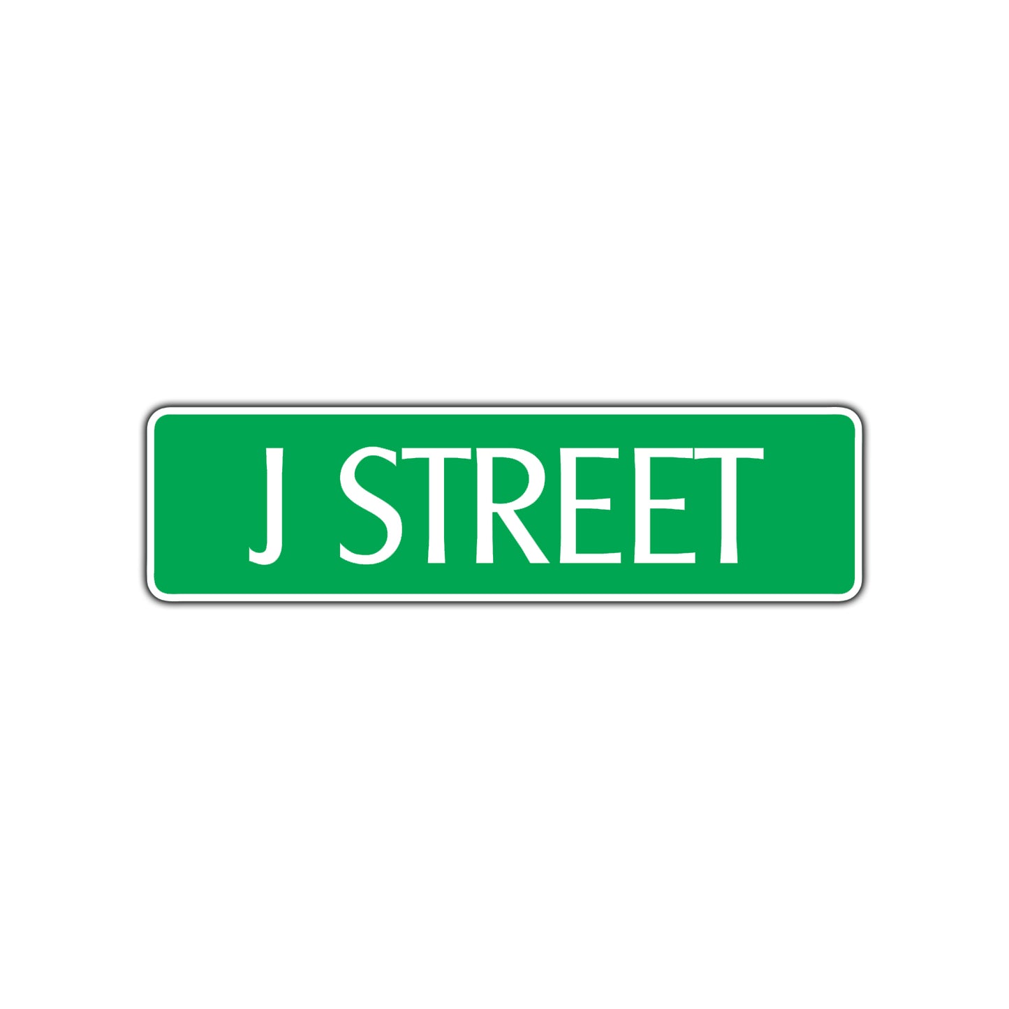 J Street Name Letter Road Aluminum Metal Novelty Street Plate Sign Wall Gift Decor