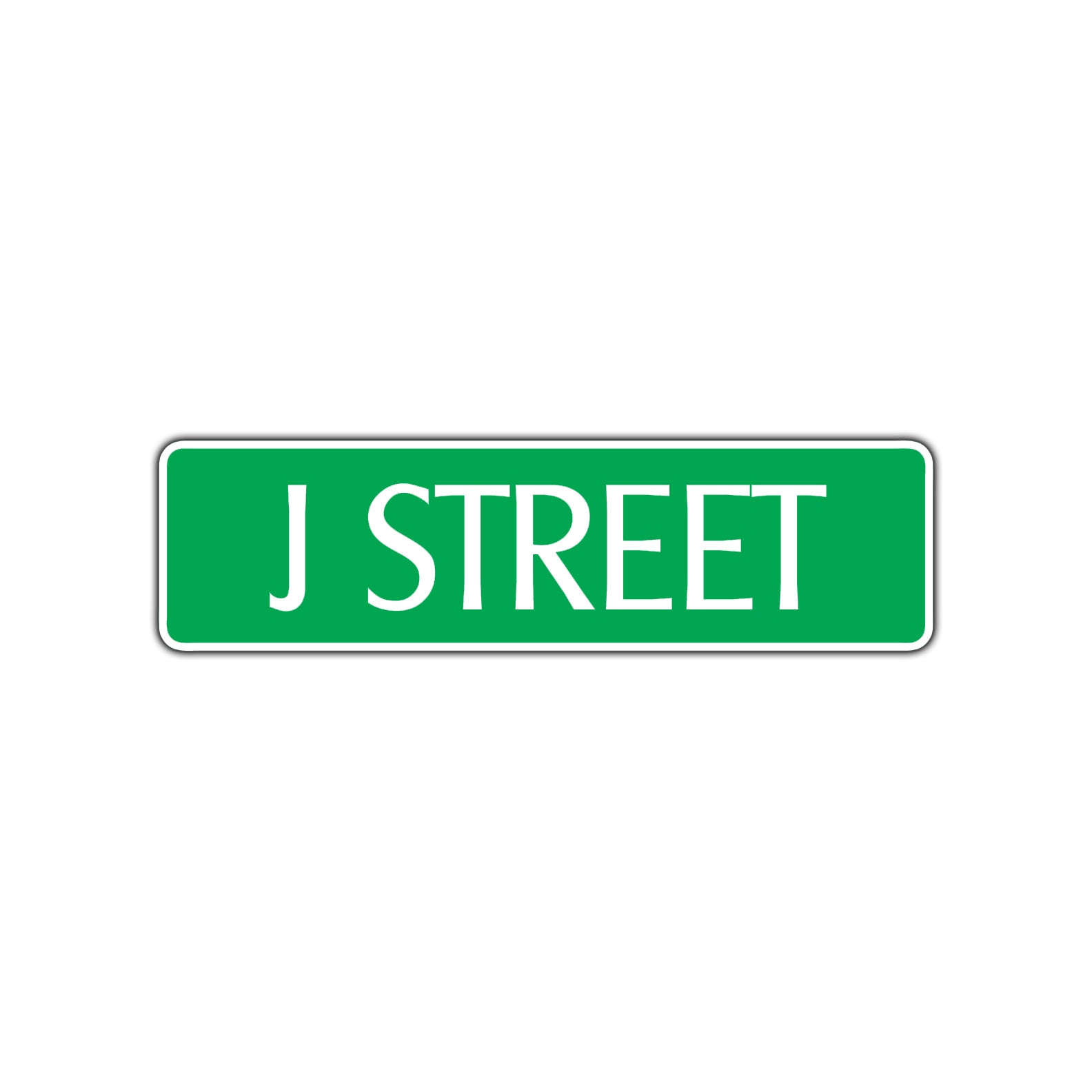 J Street Name Letter Road Aluminum Metal Novelty Street Plate Sign Wall Gift Decor