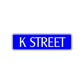 K Street Name Letter Road Aluminum Metal Novelty Street Plate Sign Wall Gift Decor