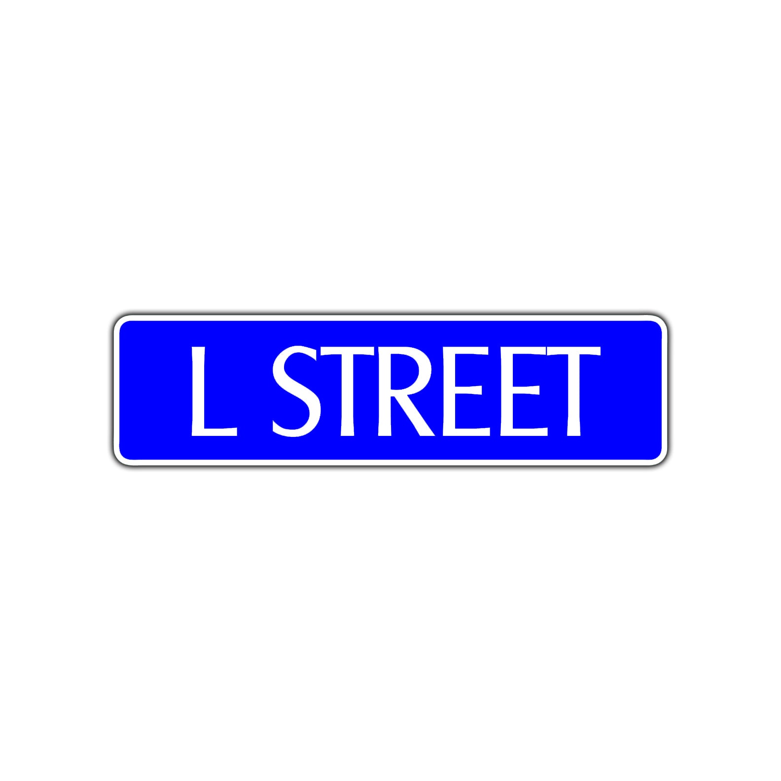 L Street Name Letter Road Aluminum Metal Novelty Street Plate Sign Wall Gift Decor