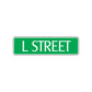L Street Name Letter Road Aluminum Metal Novelty Street Plate Sign Wall Gift Decor