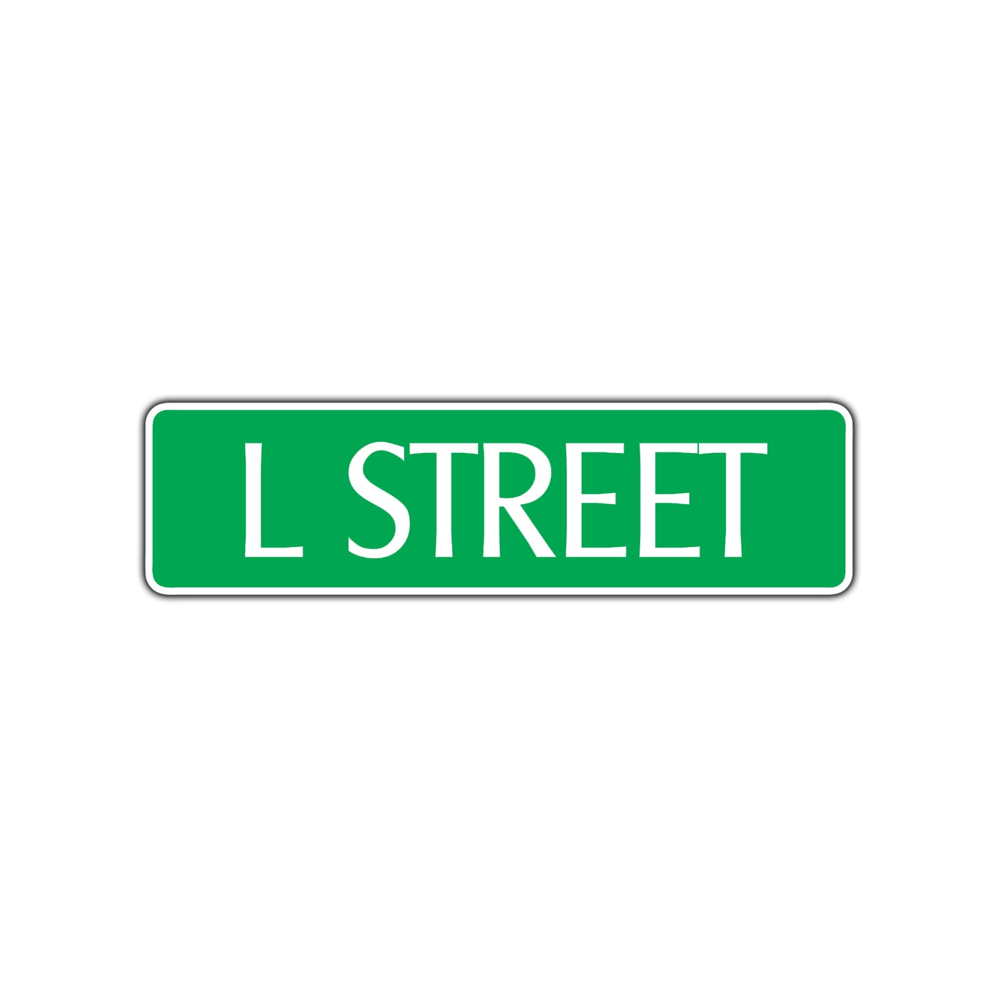 L Street Name Letter Road Aluminum Metal Novelty Street Plate Sign Wall Gift Decor