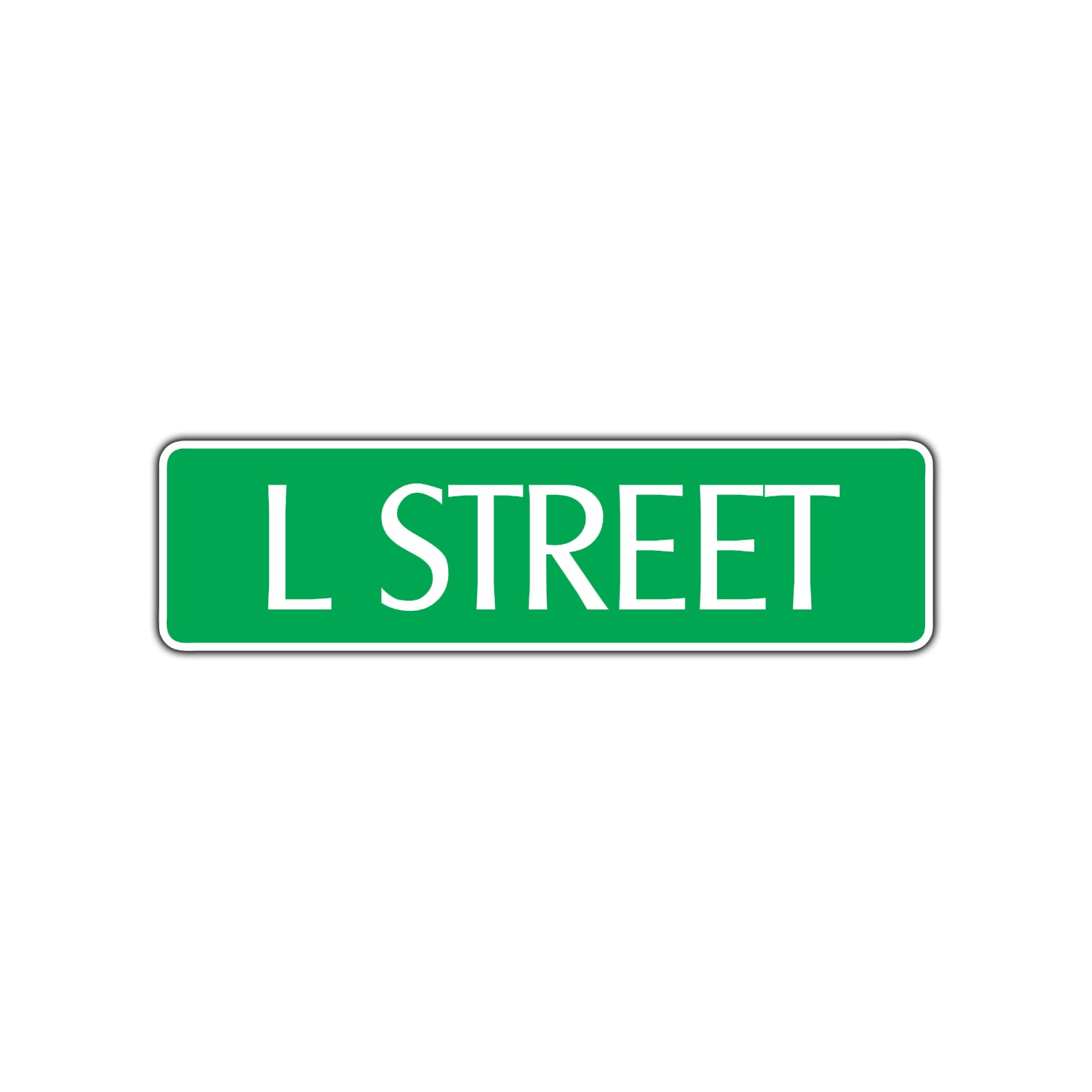 L Street Name Letter Road Aluminum Metal Novelty Street Plate Sign Wall Gift Decor