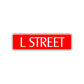 L Street Name Letter Road Aluminum Metal Novelty Street Plate Sign Wall Gift Decor