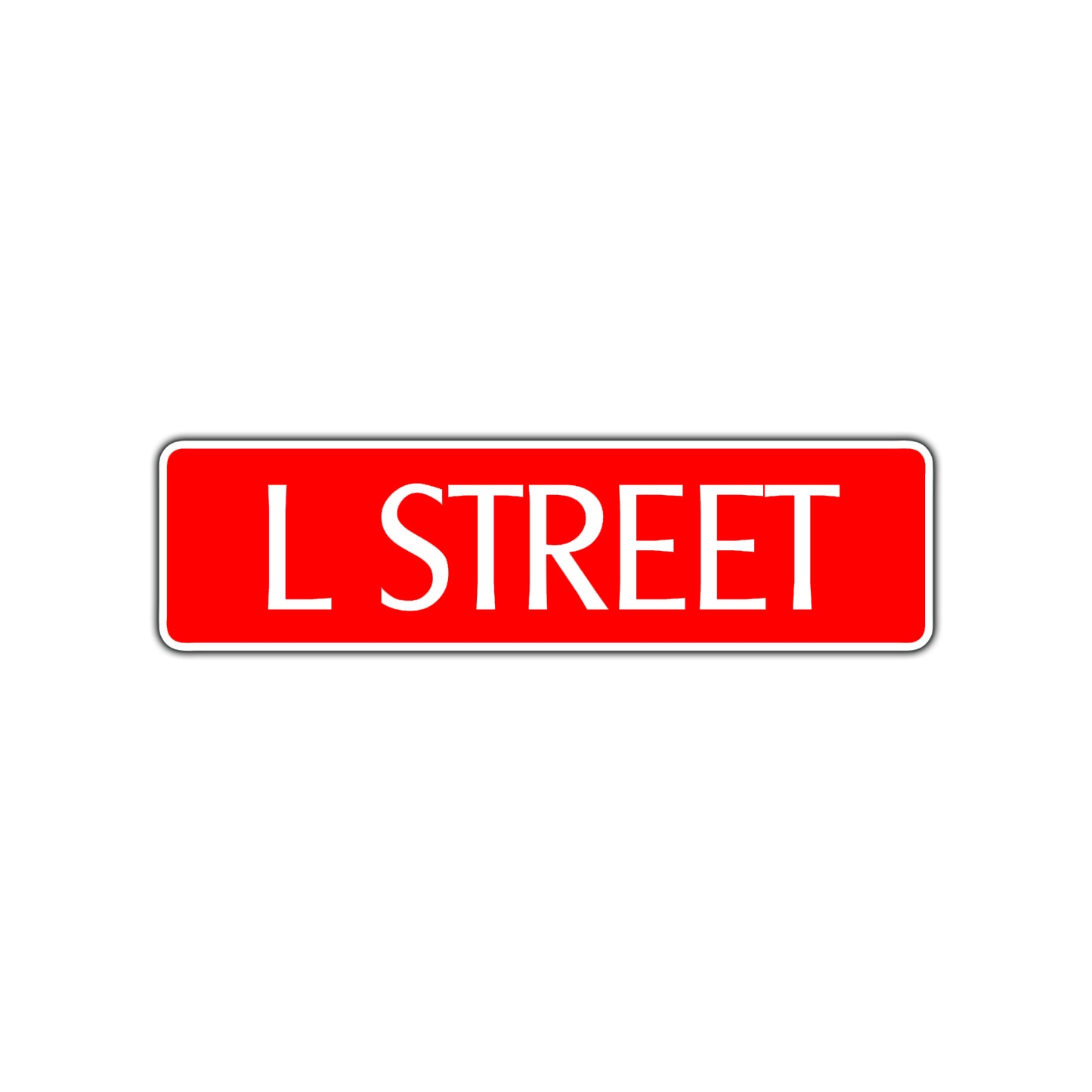 L Street Name Letter Road Aluminum Metal Novelty Street Plate Sign Wall Gift Decor