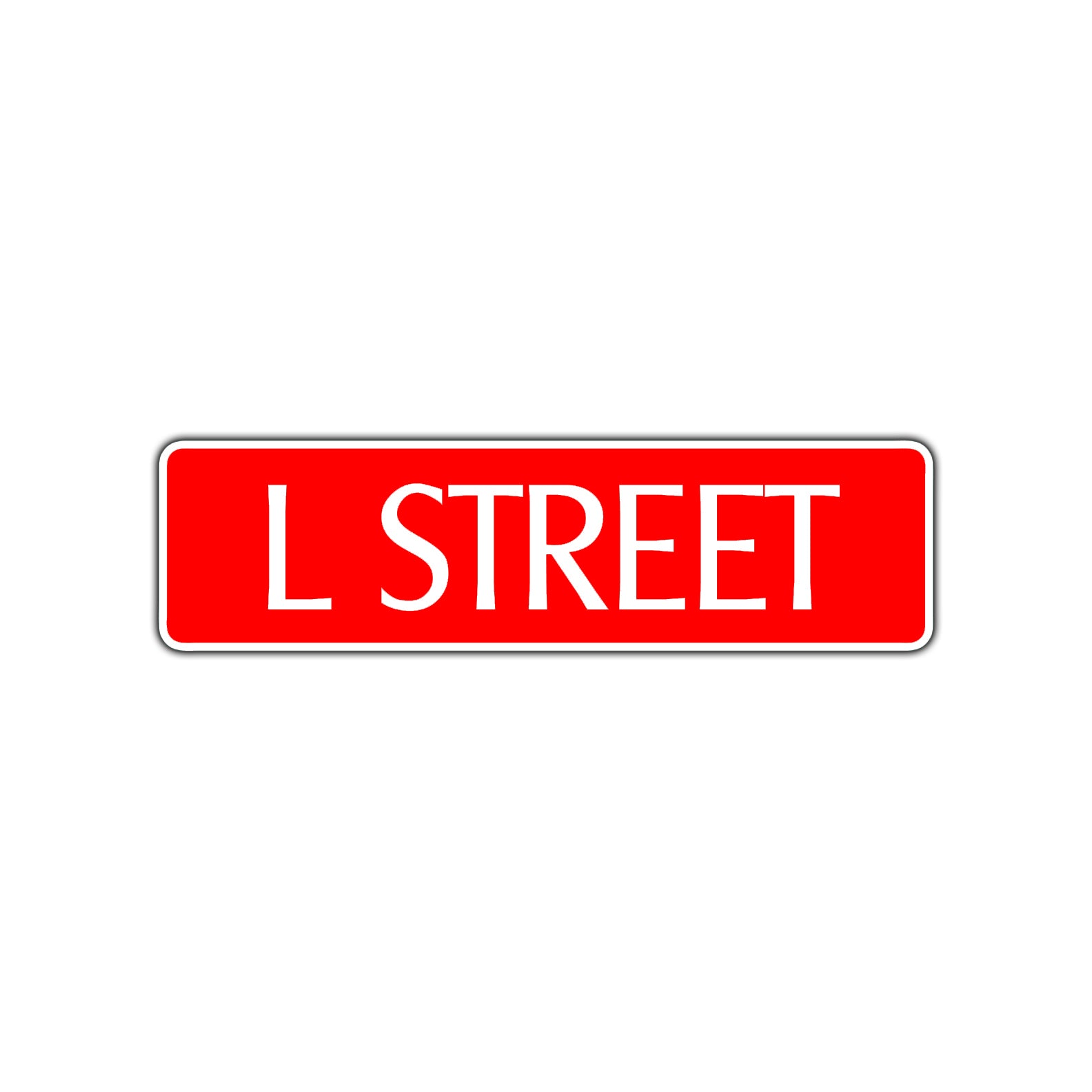 L Street Name Letter Road Aluminum Metal Novelty Street Plate Sign Wall Gift Decor