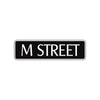 M Street Name Letter Road Aluminum Metal Novelty Street Plate Sign Wall Gift Decor