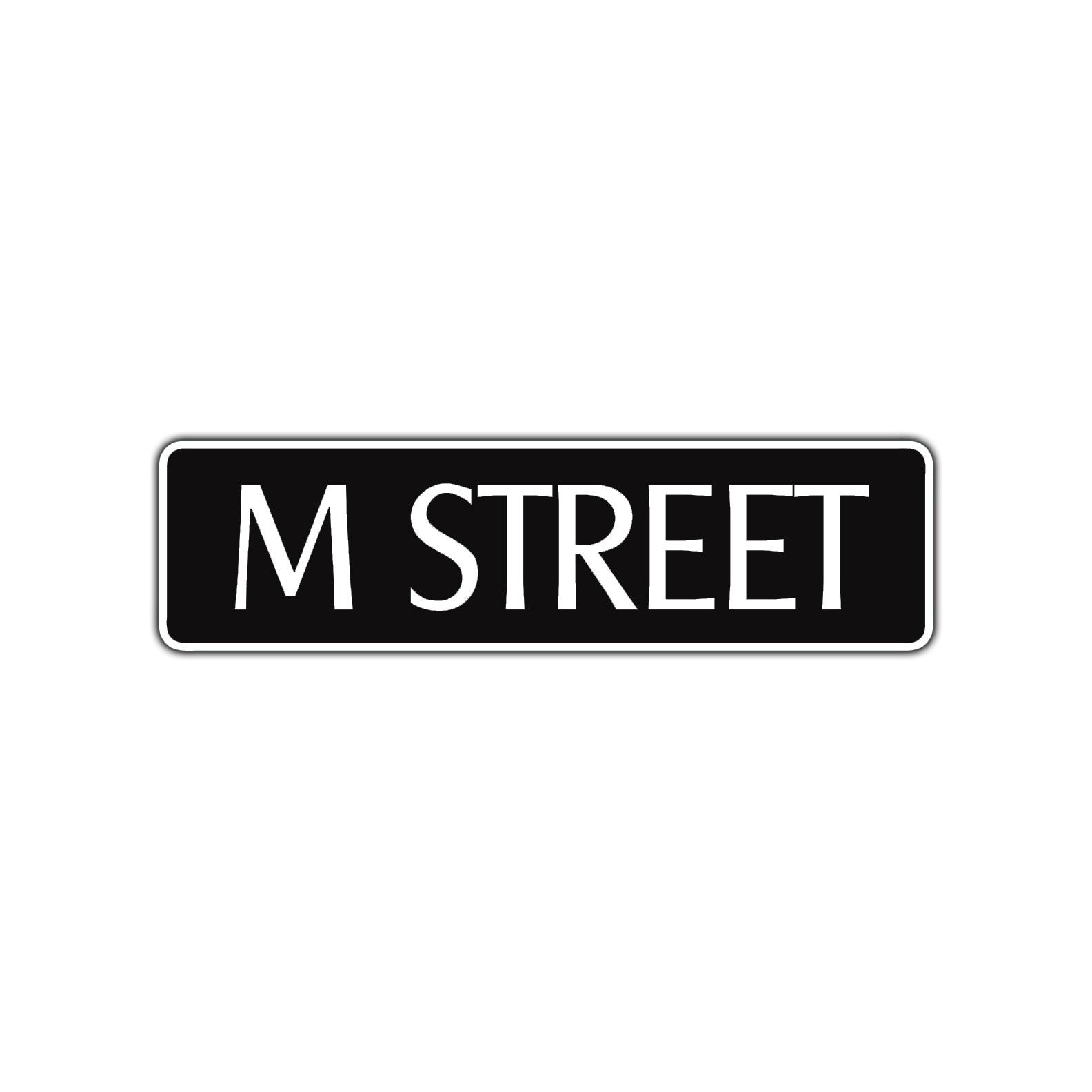 M Street Name Letter Road Aluminum Metal Novelty Street Plate Sign Wall Gift Decor