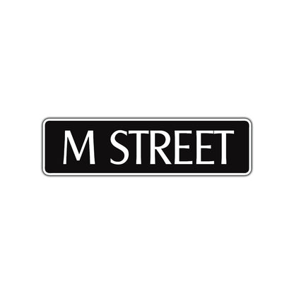 M Street Name Letter Road Aluminum Metal Novelty Street Plate Sign Wall Gift Decor