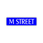 M Street Name Letter Road Aluminum Metal Novelty Street Plate Sign Wall Gift Decor