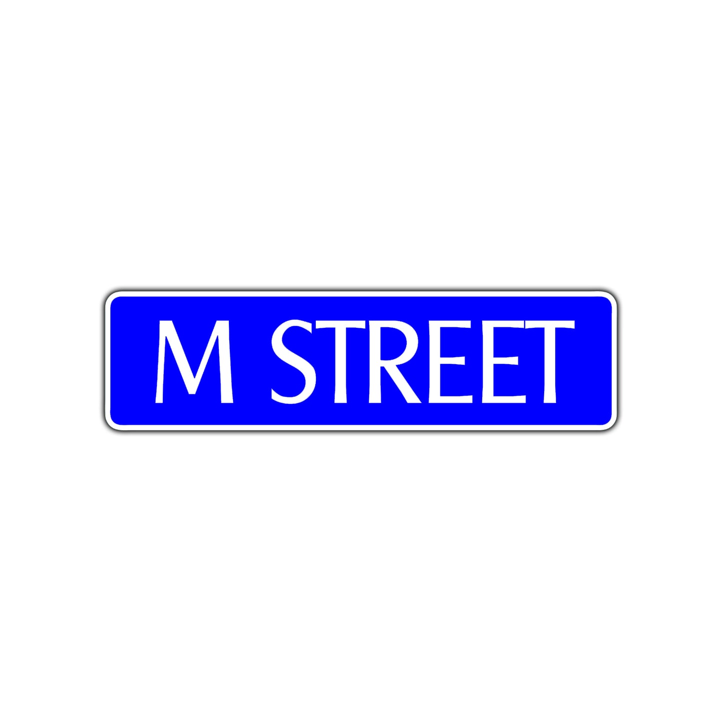 M Street Name Letter Road Aluminum Metal Novelty Street Plate Sign Wall Gift Decor
