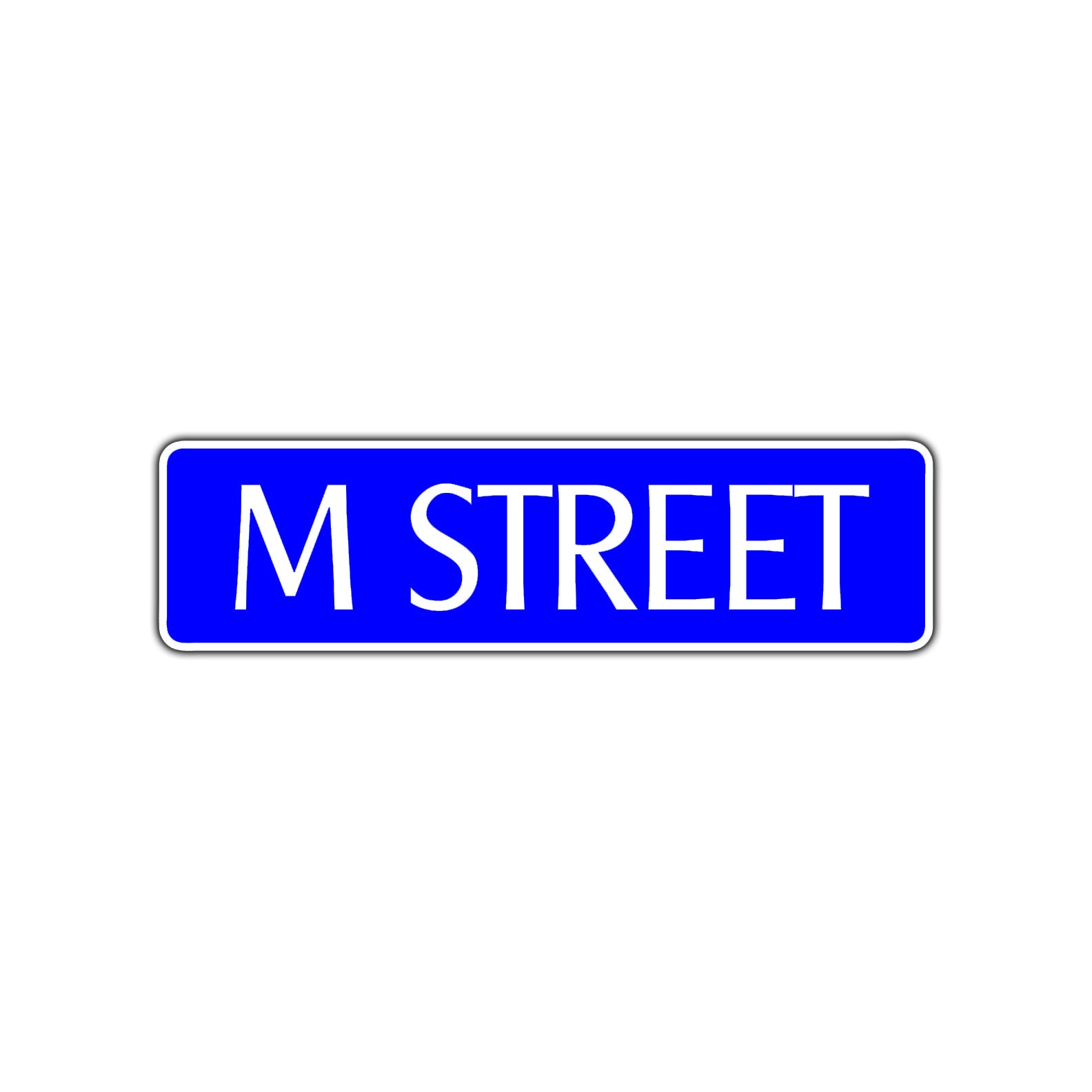 M Street Name Letter Road Aluminum Metal Novelty Street Plate Sign Wall Gift Decor