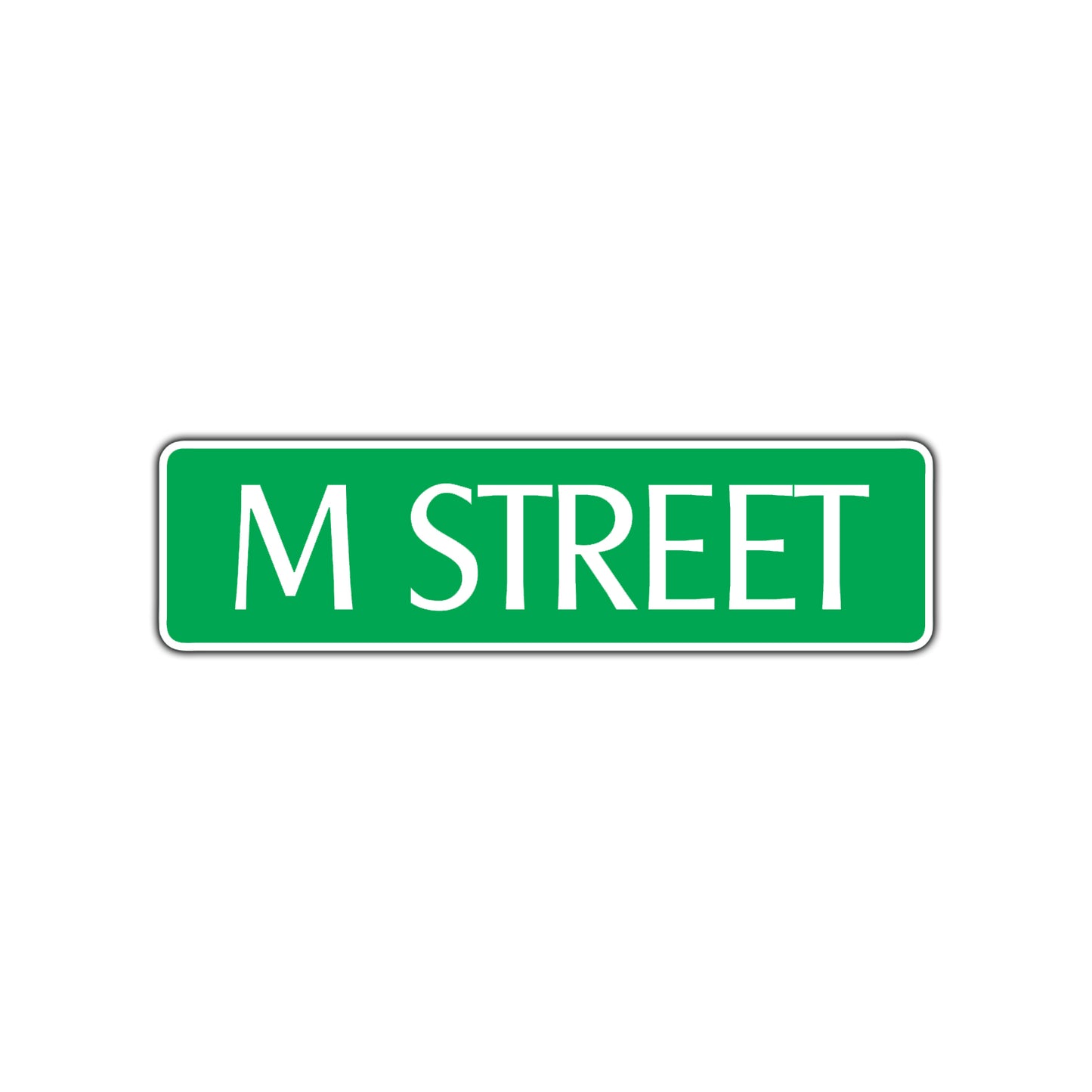 M Street Name Letter Road Aluminum Metal Novelty Street Plate Sign Wall Gift Decor