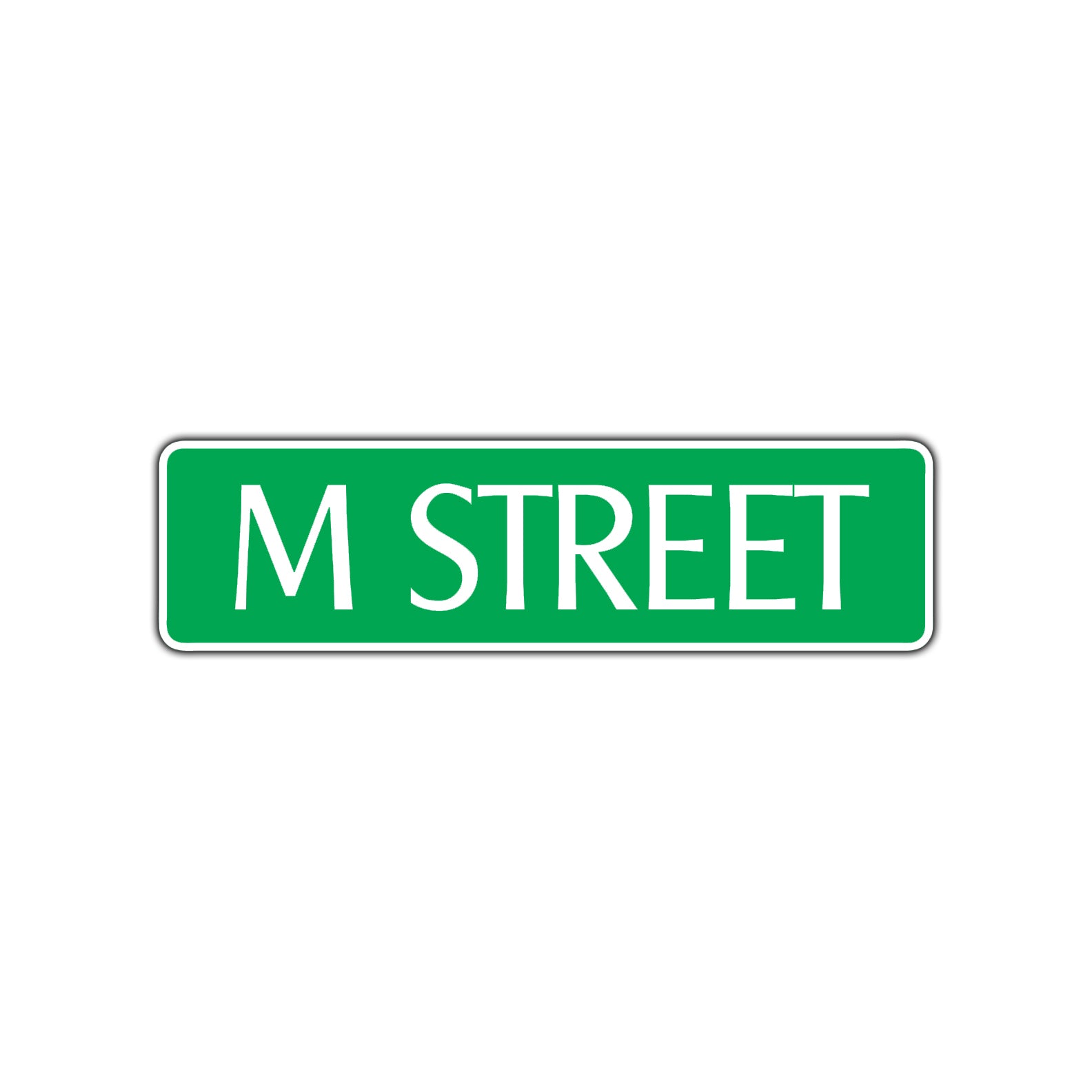 M Street Name Letter Road Aluminum Metal Novelty Street Plate Sign Wall Gift Decor