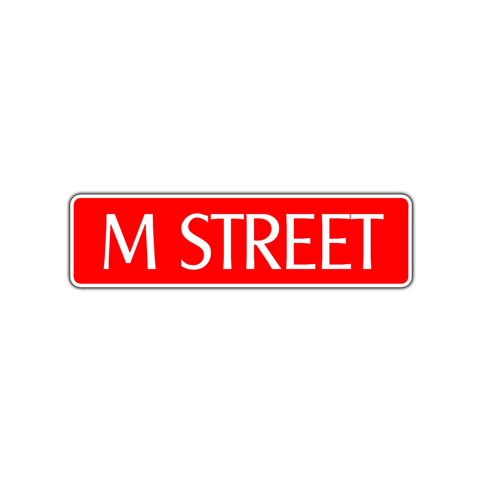 M Street Name Letter Road Aluminum Metal Novelty Street Plate Sign Wall Gift Decor