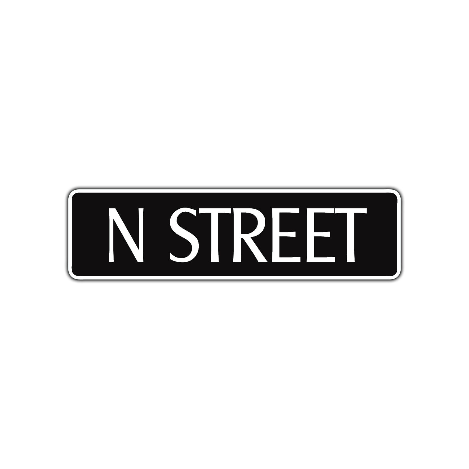 N Street Name Letter Road Aluminum Metal Novelty Street Plate Sign Wall Gift Decor