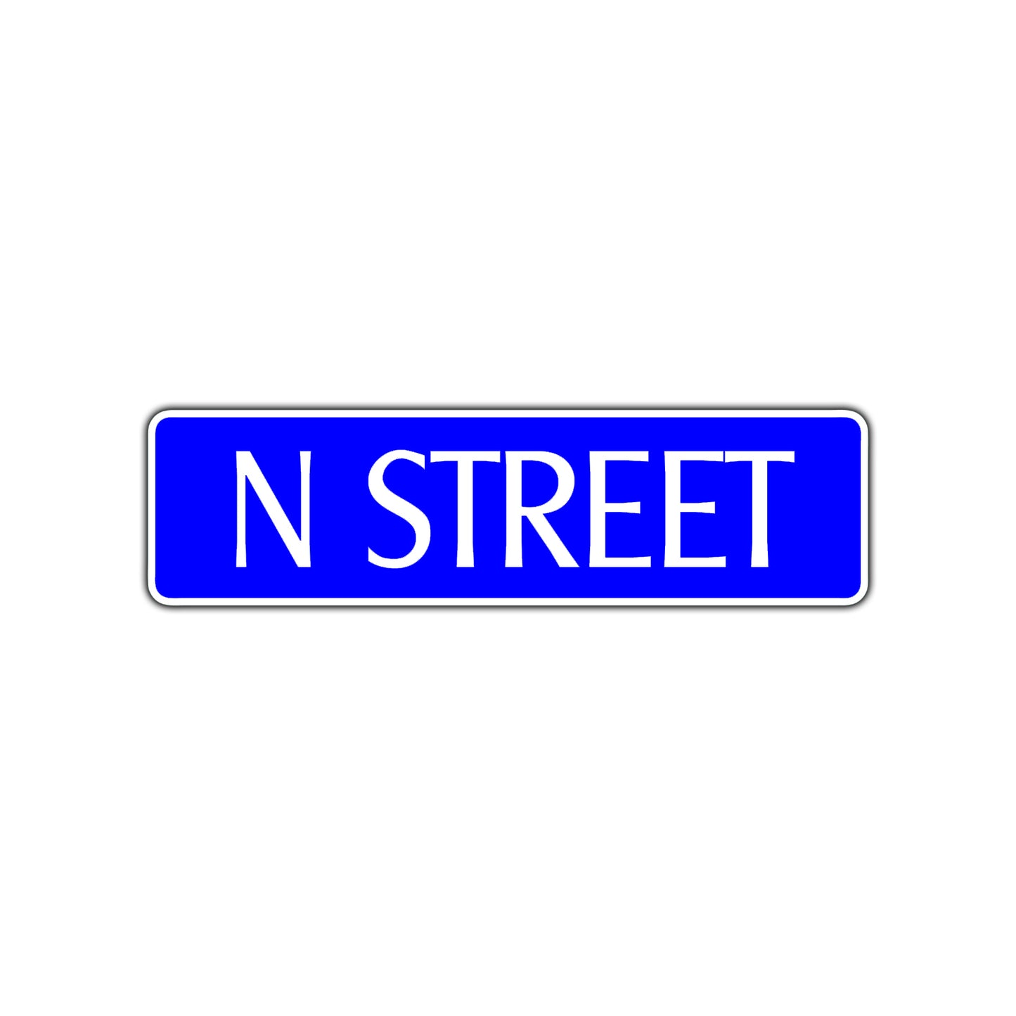N Street Name Letter Road Aluminum Metal Novelty Street Plate Sign Wall Gift Decor