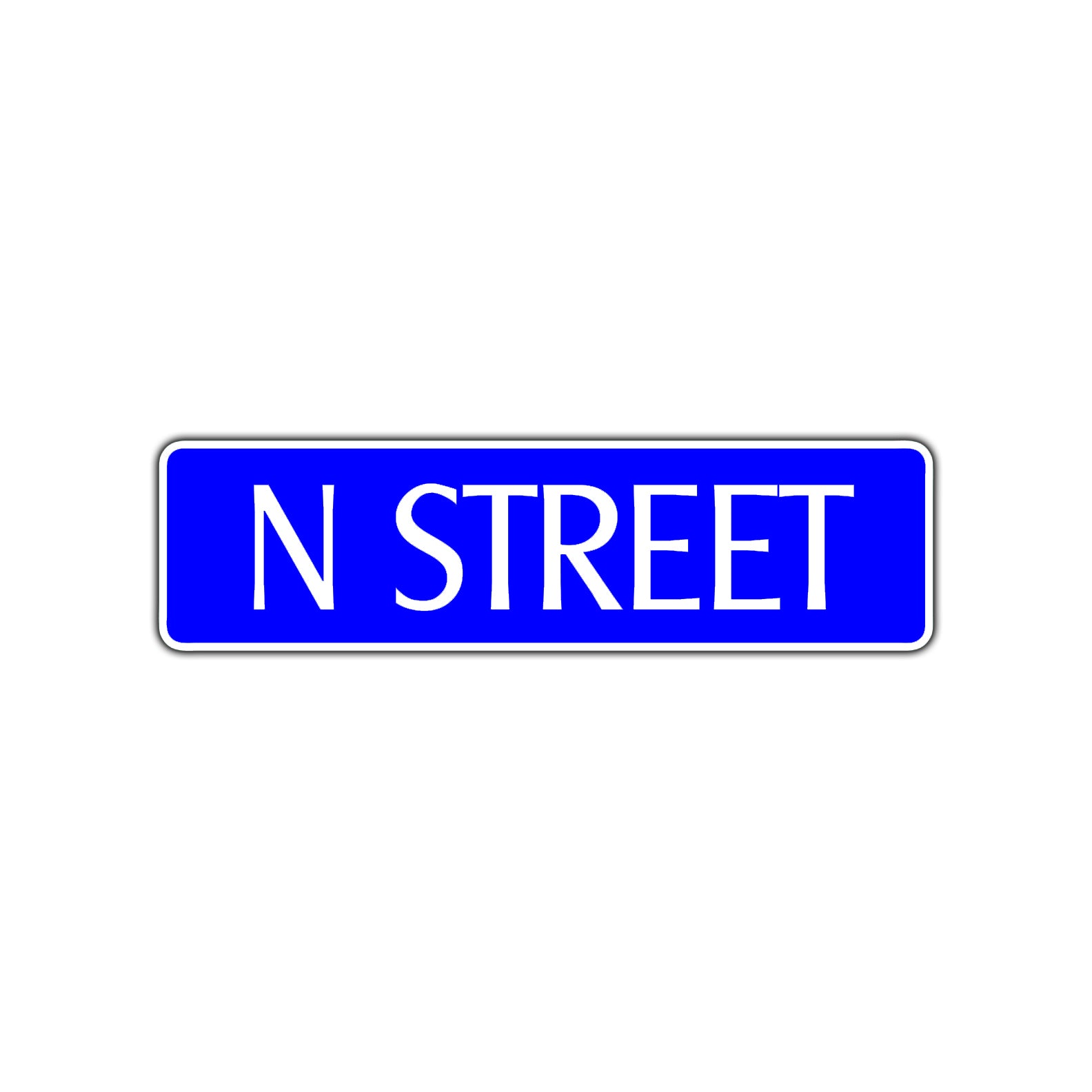 N Street Name Letter Road Aluminum Metal Novelty Street Plate Sign Wall Gift Decor