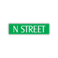 N Street Name Letter Road Aluminum Metal Novelty Street Plate Sign Wall Gift Decor