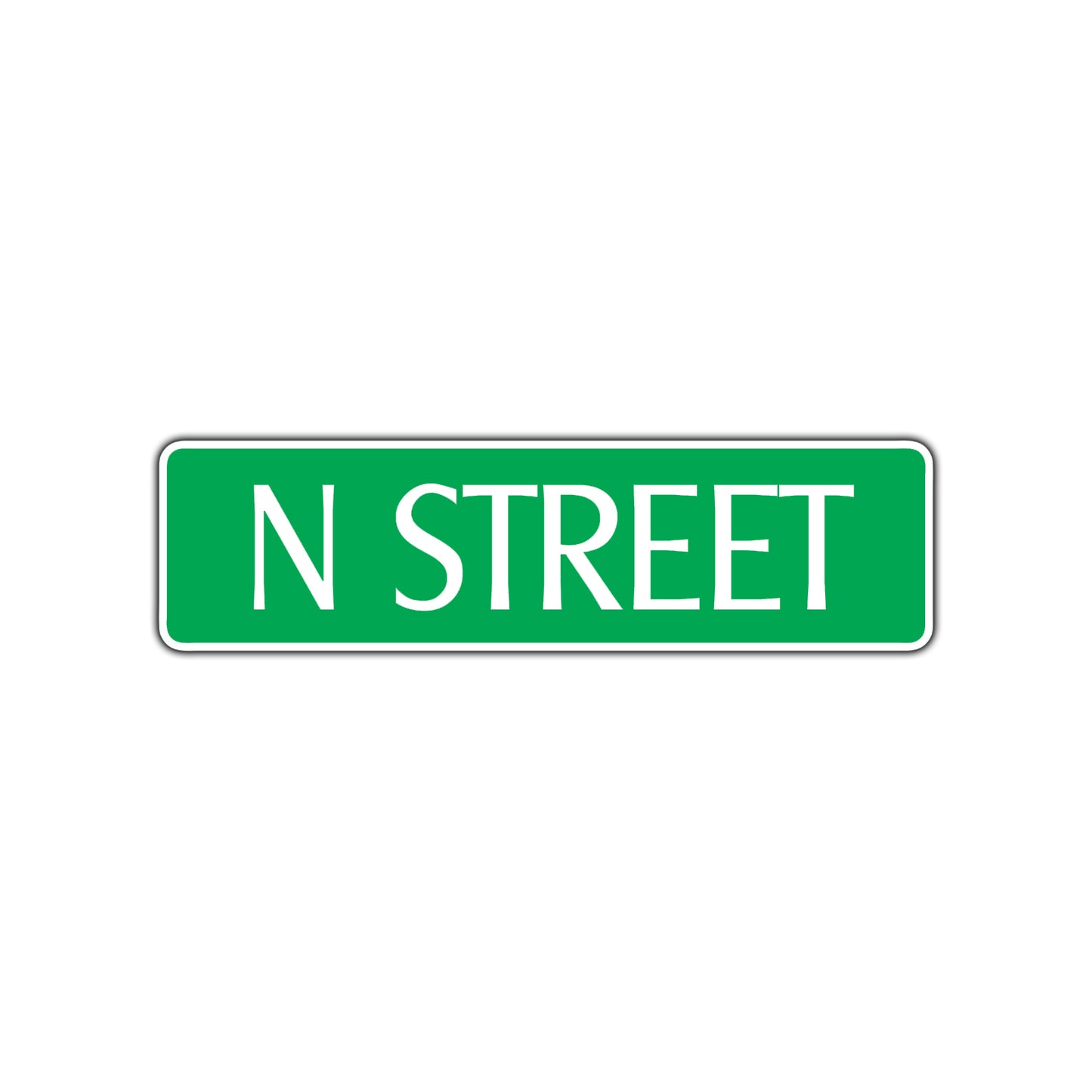 N Street Name Letter Road Aluminum Metal Novelty Street Plate Sign Wall Gift Decor