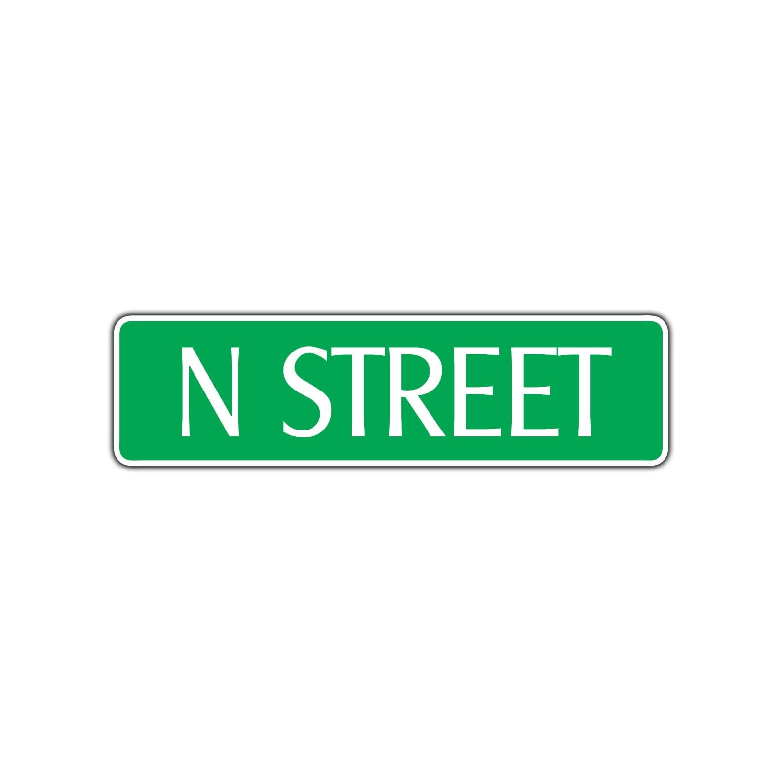 N Street Name Letter Road Aluminum Metal Novelty Street Plate Sign Wall Gift Decor