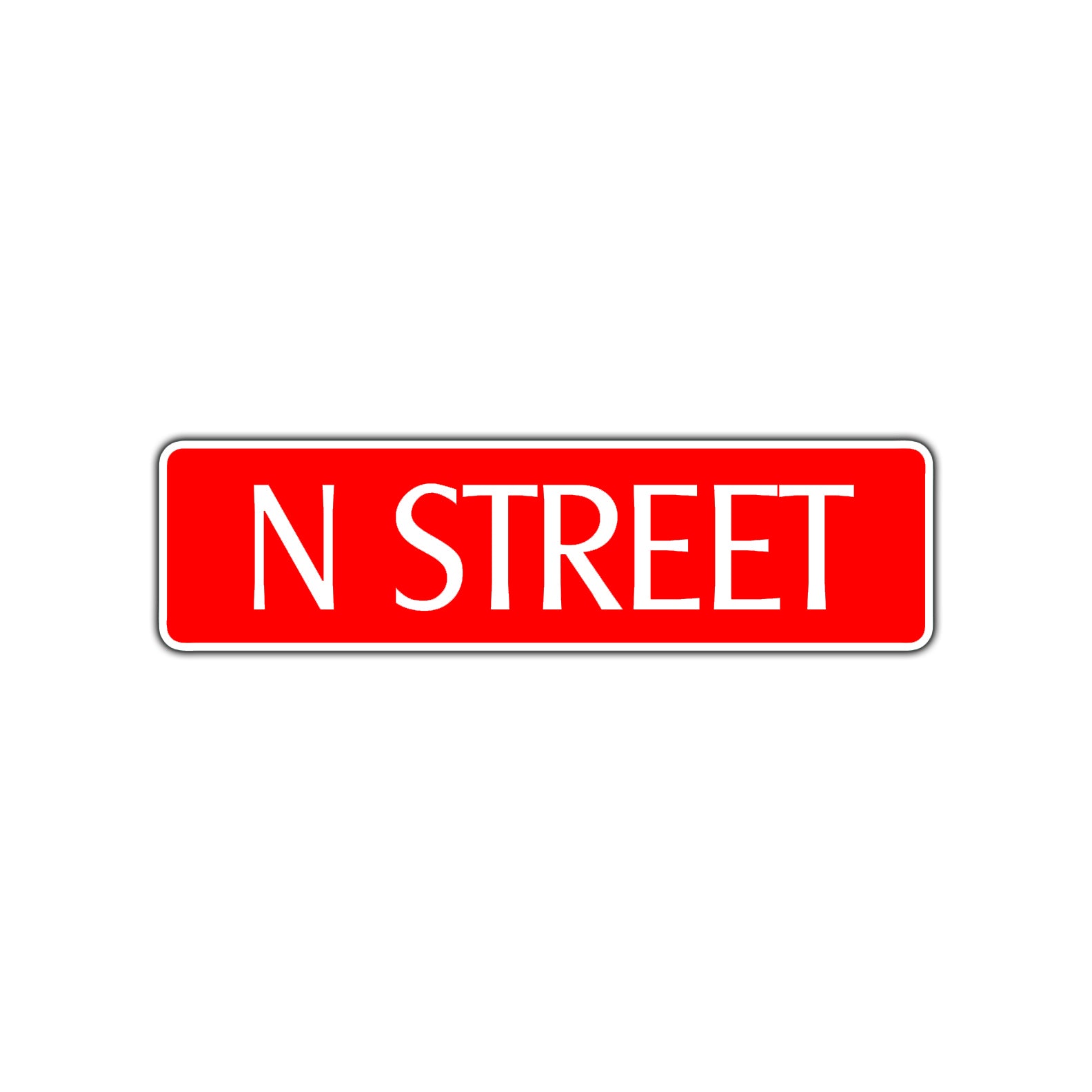 N Street Name Letter Road Aluminum Metal Novelty Street Plate Sign Wall Gift Decor